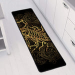 Gold Scorpio Print Long Kitchen Mat