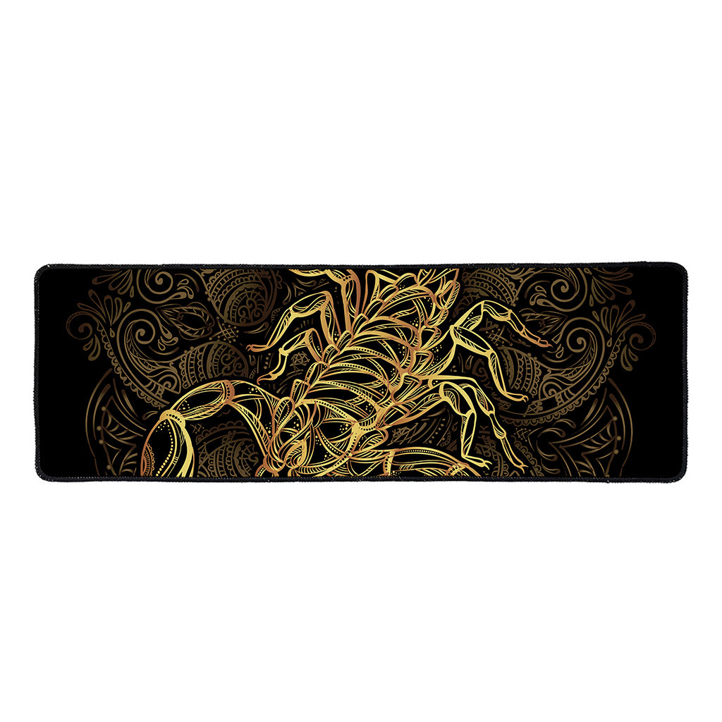 Gold Scorpio Print Long Kitchen Mat