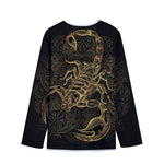 Gold Scorpio Print Long Sleeve Short Coat