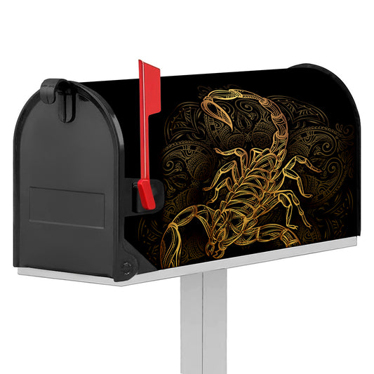 Gold Scorpio Print Mailbox Cover