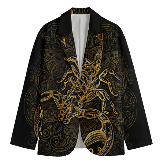 Gold Scorpio Print Men's Blazer
