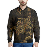 Gold Scorpio Print Men's Bomber Jacket