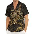 Gold Scorpio Print Men's Deep V-Neck Shirt
