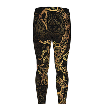 Gold Scorpio Print Men's leggings