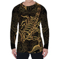 Gold Scorpio Print Men's Long Sleeve T-Shirt