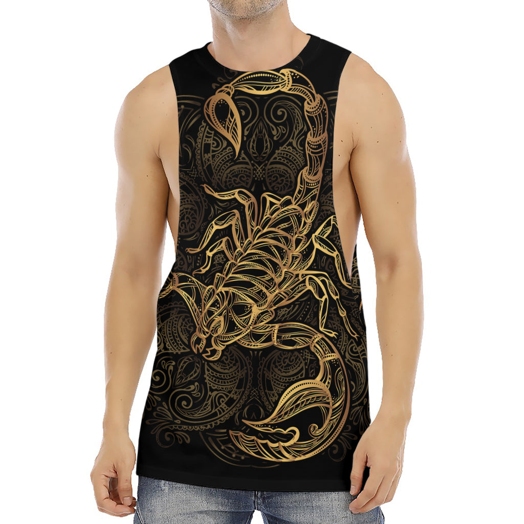 Gold Scorpio Print Men's Muscle Tank Top