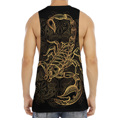 Gold Scorpio Print Men's Muscle Tank Top