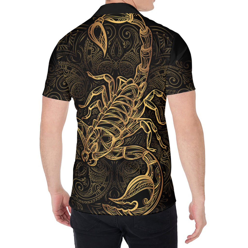 Gold Scorpio Print Men's Shirt