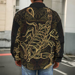 Gold Scorpio Print Men's Shirt Jacket