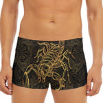 Gold Scorpio Print Men's Short Boxer Briefs