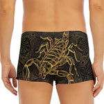 Gold Scorpio Print Men's Short Boxer Briefs