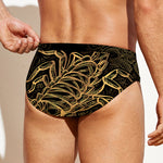 Gold Scorpio Print Men's Swim Briefs