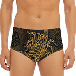 Gold Scorpio Print Men's Triangle Swim Briefs