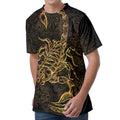 Gold Scorpio Print Men's Velvet T-Shirt