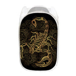 Gold Scorpio Print Mesh Laundry Hamper