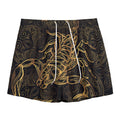 Gold Scorpio Print Mesh Shorts