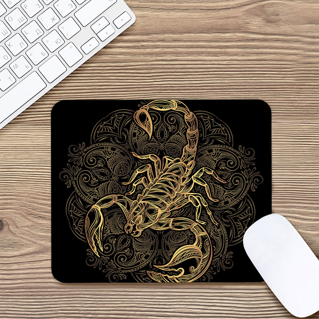Gold Scorpio Print Mouse Pad