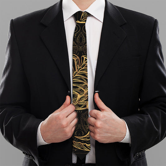 Gold Scorpio Print Necktie