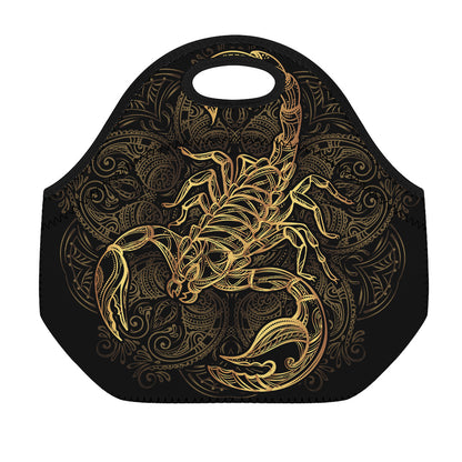 Gold Scorpio Print Neoprene Lunch Bag