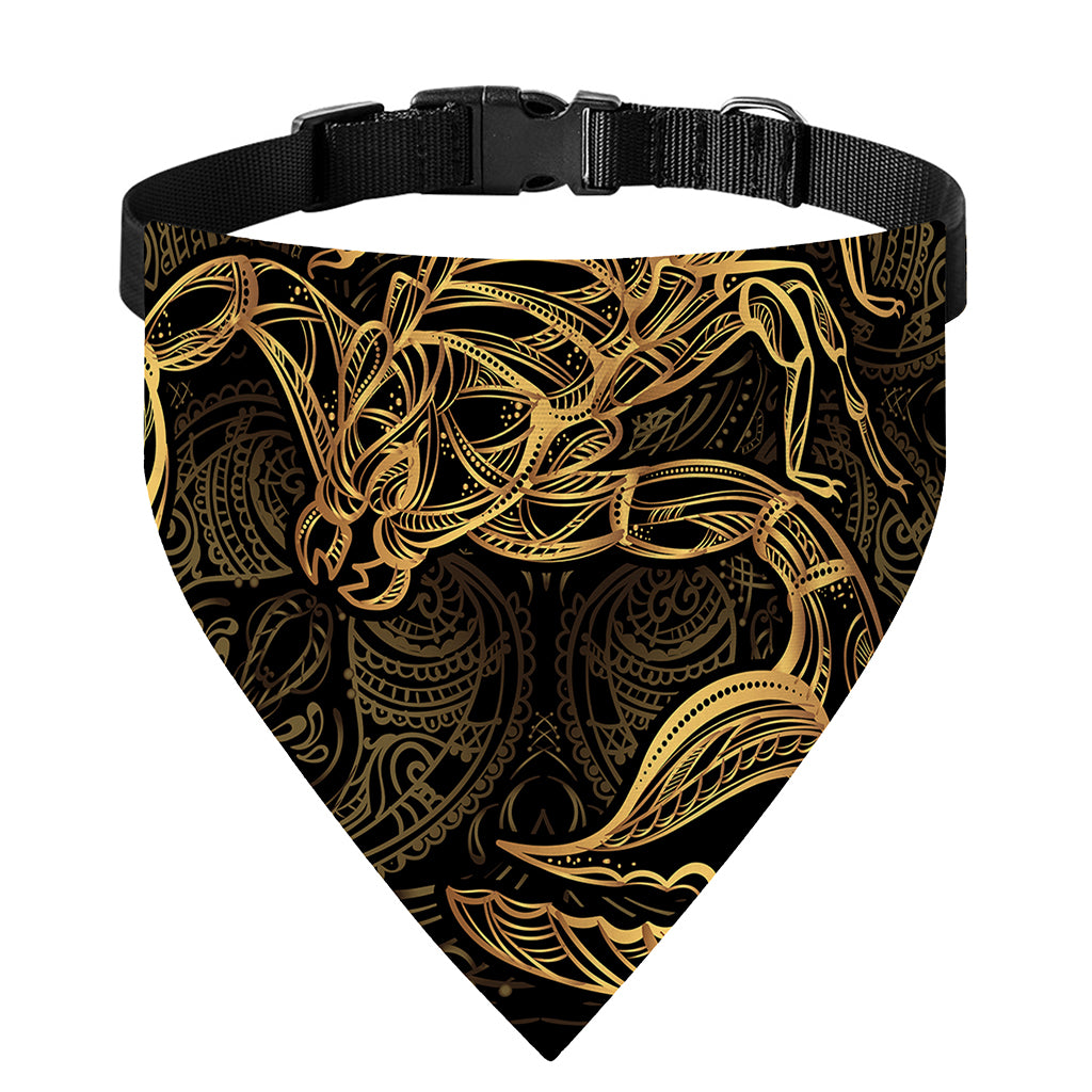 Gold Scorpio Print Over The Collar Dog Bandana