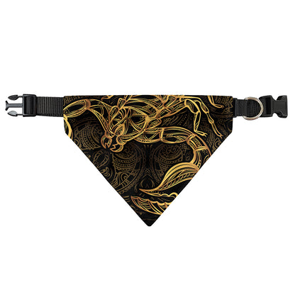Gold Scorpio Print Over The Collar Dog Bandana