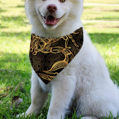 Gold Scorpio Print Over The Collar Dog Bandana