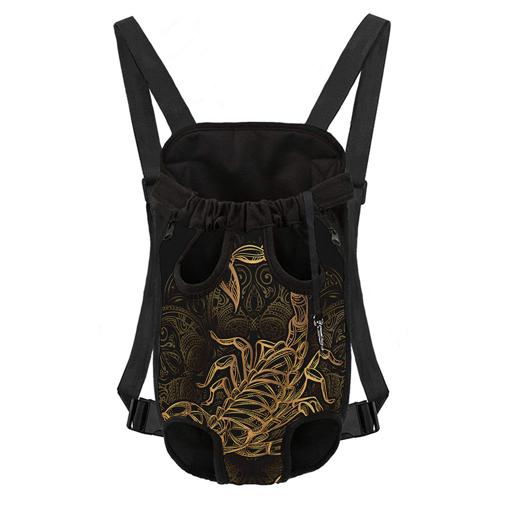 Gold Scorpio Print Pet Carrier Backpack