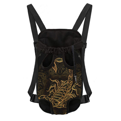 Gold Scorpio Print Pet Carrier Backpack