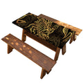Gold Scorpio Print Picnic Table Cover