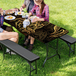 Gold Scorpio Print Picnic Table Cover