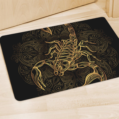 Gold Scorpio Print Polyester Doormat