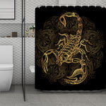 Gold Scorpio Print Polyester Shower Curtain