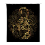 Gold Scorpio Print Polyester Shower Curtain