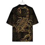 Gold Scorpio Print Rayon Hawaiian Shirt