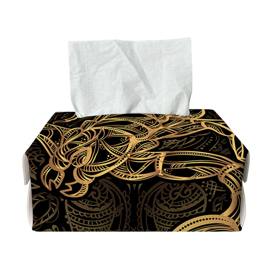 Gold Scorpio Print Rectangle Tissue Box Cover