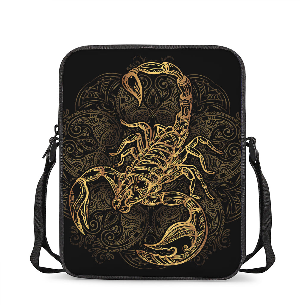 Gold Scorpio Print Rectangular Crossbody Bag