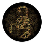 Gold Scorpio Print Round Floor Mat