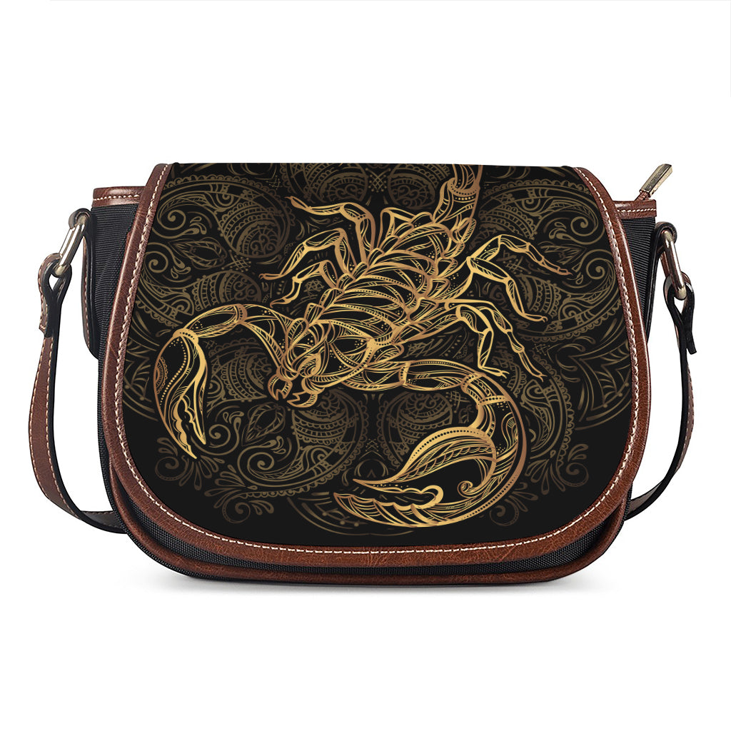 Gold Scorpio Print Saddle Bag