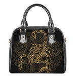 Gold Scorpio Print Shoulder Handbag