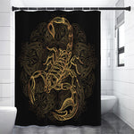 Gold Scorpio Print Shower Curtain