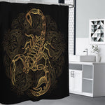 Gold Scorpio Print Shower Curtain