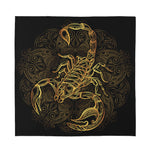 Gold Scorpio Print Silk Bandana
