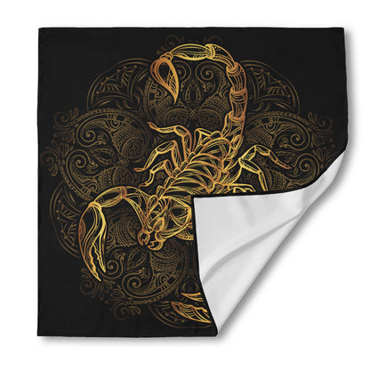 Gold Scorpio Print Silk Bandana