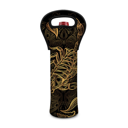 Gold Scorpio Print Single Neoprene Wine Tote