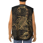 Gold Scorpio Print Sleeveless Baseball Jersey