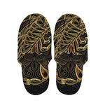 Gold Scorpio Print Slippers