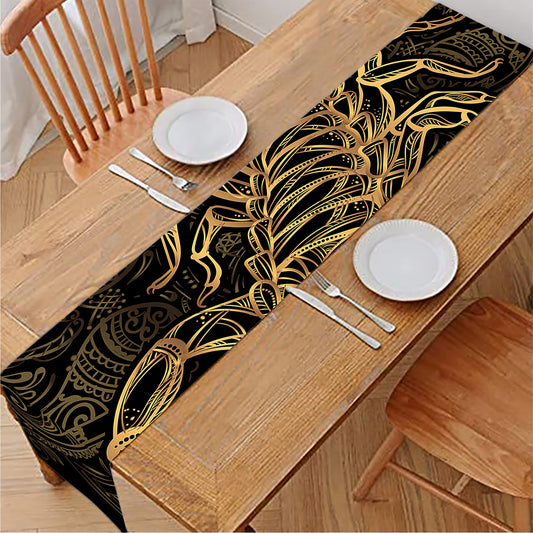 Gold Scorpio Print Table Runner