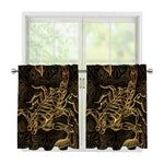 Gold Scorpio Print Tier Curtains