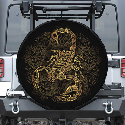 Gold Scorpio Print Tire Cover
