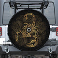 Gold Scorpio Print Tire Cover With Camera Hole
